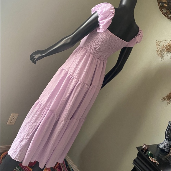 Lavender Puff Sleeve Maxi Dress - Picture 7 of 11
